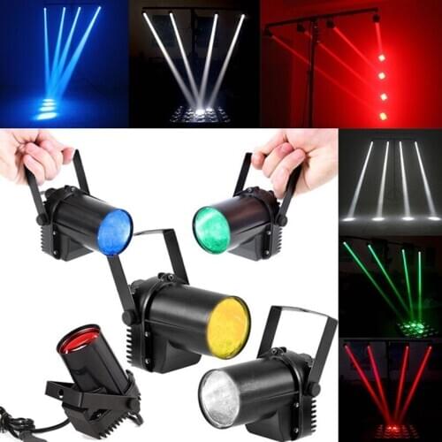 F&GNuevo 15W RGBW LED iluminación de escenario Pinspot Beam Spotlight profesional DJ discoteca fiesta KTV luz de fondo de escena