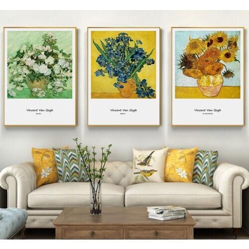 Van Gogh Starry Night Poster Abstract Landscape Canvas Painting Wall Art Print Decorative Pictures for Living Room Home Decor