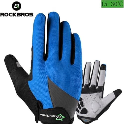 ROCKBROS Bike Gloves Mountain Road Racing Bicycle Gloves Breathable Touch Screen Full Finger Cycling Men Women Work Gloves