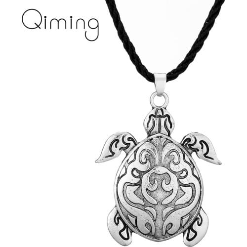 Viking Slavic Cute Animal Turtle Necklace & Pendants Sea Vintage Jewelry Tortoise Necklace Women Anime Collier