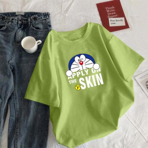 Womens T-shirt Womens 100% Cotton Single-piece Summer Large Size Short-sleeved Loose and Thin Top Half-sleeved T-shirt