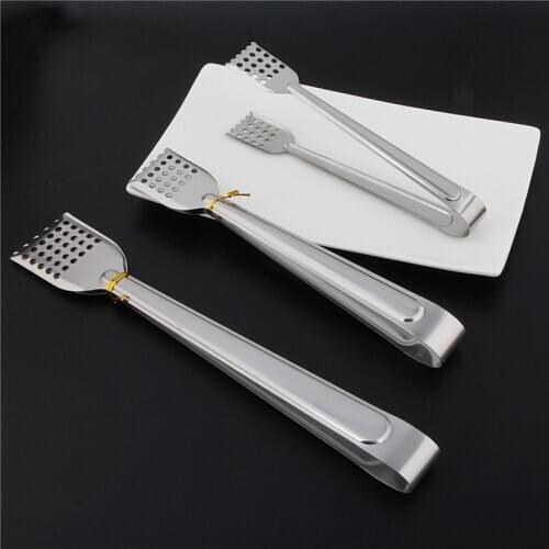 1 Pcs Cooking Tongs Stainless Steel Double Spatula Kitchen Tongs and Cooking Turner for Burger Steak Serving Tools