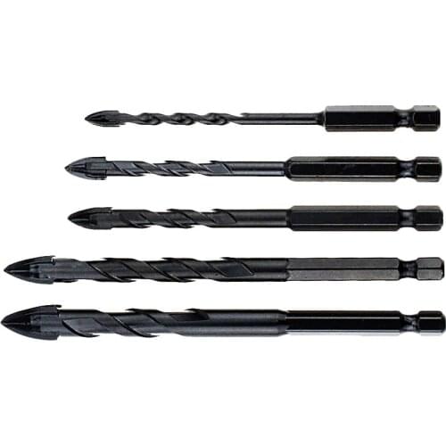 1PC Hexagonal Handle Cross Alloy Ceramic Four-Blade Drill Bit Drill for Vitrified Brick Ceramic Tile Glass Alloy Drill Bit Tool