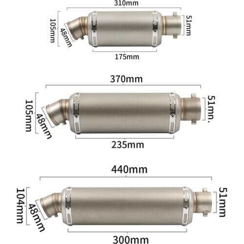 10pcs Universal Motorcycle Exhaust Muffler Pipe Escape Moto DB Killer Pitbike For msx bws Pcx 125 GSR 600 750 ER6N Z800 Z750