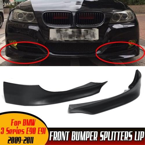 2PCS E90 E91 Front Bumper Lip ABS Car Front Bumper Splitter Spoiler Lip Diffuser For BMW 3 Series E90 E91 328i 335i 2009-2011
