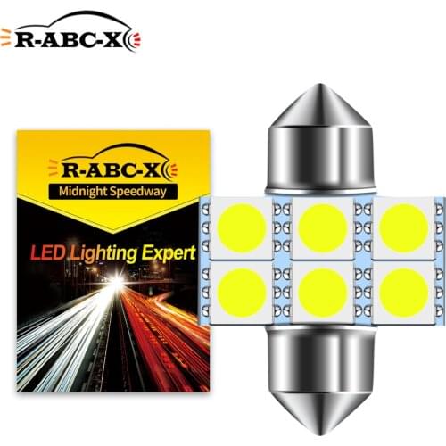 2X Festoon 28mm 1.10" 31mm 1.25" 5050 6SMD DE3021 DE3022 LED Xenon White Interior Lights Bulbs 12VDC Dome roof Door stop light