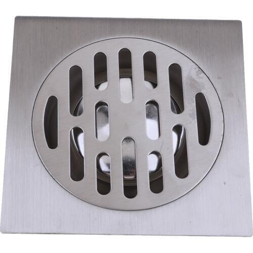 304 Stainless Steel Square 4" Bathroom Floor Drain Shower Waste Drain