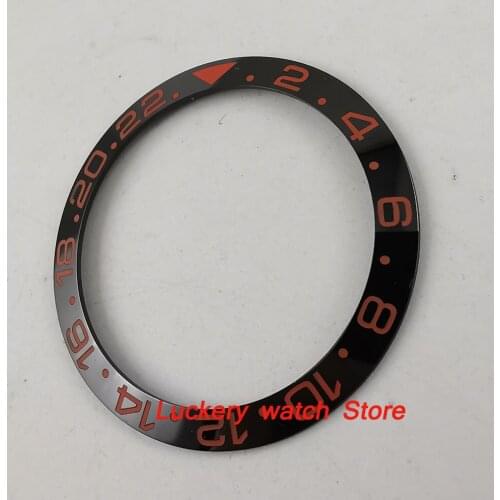 38mm black ceramics bezel red marks fit for 40mm SUB GMT mens watch-Q36
