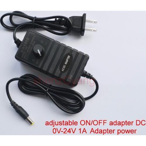 50PCS adjustable ON/OFF adapter DC 0V-24V 1A Adapter of voltage3V/4.5V/5V/6V /9V /13.5V/15V 18 -24V 1A power supply adatper