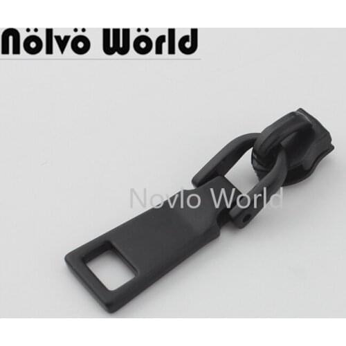 7 pieces test,Black color 5# Nylon coil teeth zipper puller slider for handcrafted, #5 nylon zip slider pull