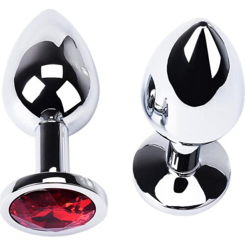 Anal Plug Sex Toys For Couple Adults Stainless Smooth Steel Dildo Butt Plug Tail Crystal Jewelry Trainer woman anal sex toys