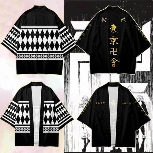 Anime Tokyo Revengers Cosplay Cloak Tokyo Manji Gang Kimono Sano Manjiro Ryuguji Ken Hanagaki Takemichi Haori Women Men Tees