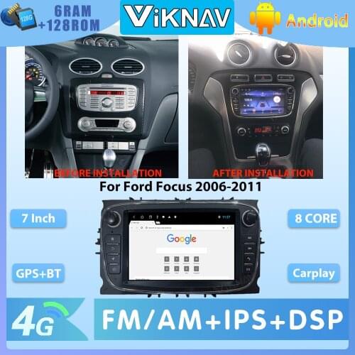Android Car Radio For Ford Focus 2006-2011 Stereo Receiver Multimedia MP3 Player With Carplay Audio GPS Navigation Head Unit