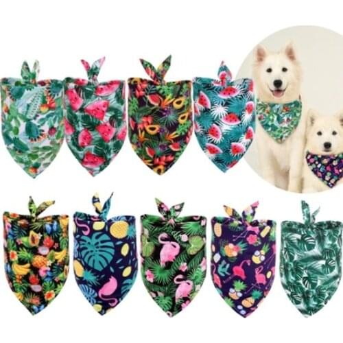 1Pcs Fashion Summer Dog Bandana Fruit Tropical Style Pet Cat Dog Bandanas Scarf Polyester Puppy Bandana Bibs Dog Accessories