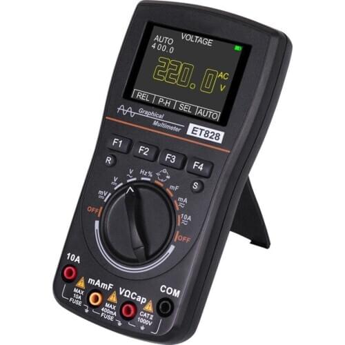 Et828 Intelligent Digital Oscilloscope Auto Range Graphical Multimeter 2.4inch Screen 1mhz 2.5msps Waveform For Electronic Test