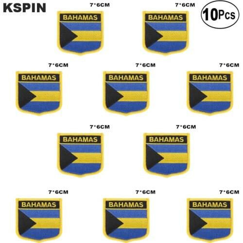 Bahamas Flag Embroidery Patches Iron on Saw on Transfer patches Sewing Applications for Clothes in Home&Garden