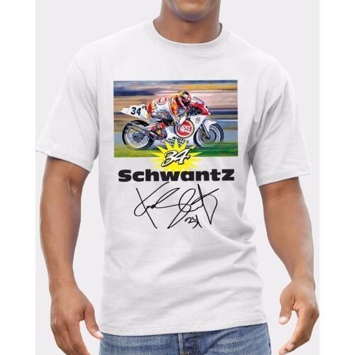 Kevin Schwantz Inspired Number 34 Biker Logo T-Shirt Men Shirt Print 2019 Hot Sales MenS Short Sleeve O-Neck T-Shirts Summer