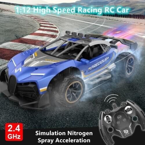 Simulation Nitrogen Spray Acceleration High Speed Racing RC Car Deep Texture Anti-skip Tire Extreme Drift Cool Light RC Vehicle