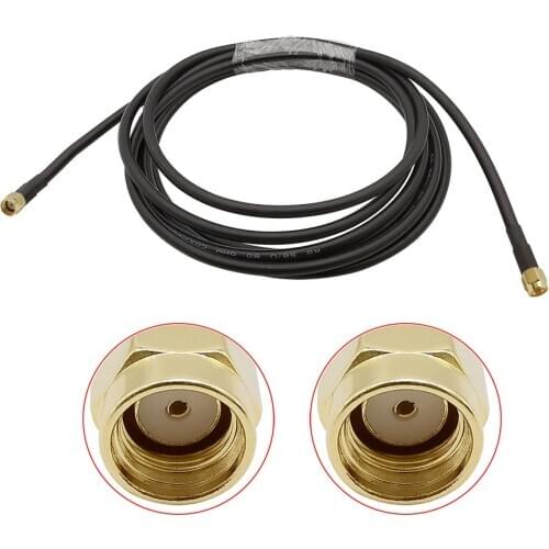 Low-loss RG58 Cable RP SMA Male Jack to RP SMA Male Jack RF Coaxial RG-58 0-3Ghz Pigtail Jumper Antenna Extension Wire Connector