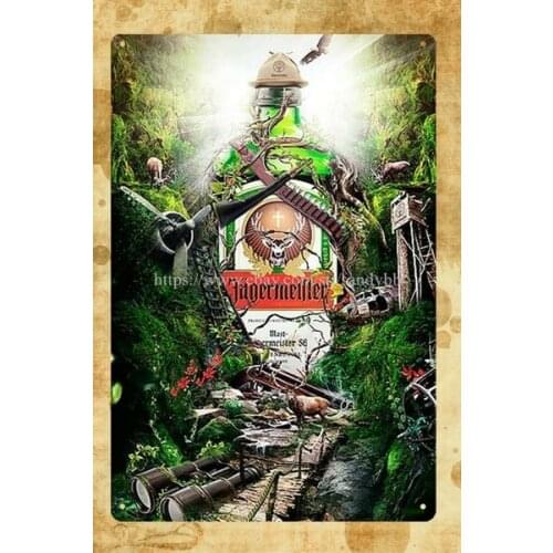 Country Decor Jagermeister Jager Deer Alcohol Bar Metal 20X30 Tin Sign