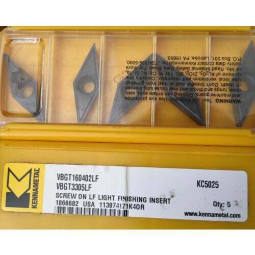 10PCS CARBIDE INSERT VBGT160402LF KC5025
