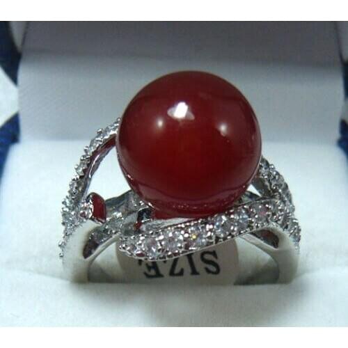 Noblest 10mm red jade ring(#6,7,8,9 ) free shipping