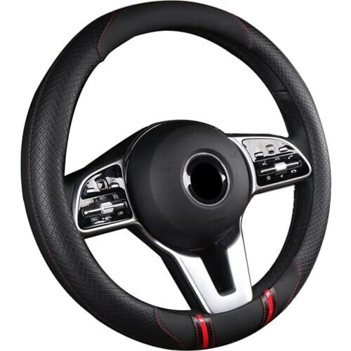 Car Steering Wheel Cover Wrap PU Leather Fashion 5 Kinds of Universal Car Styling 37-38CM/14.5"-15" M Size Hand Bar Protector