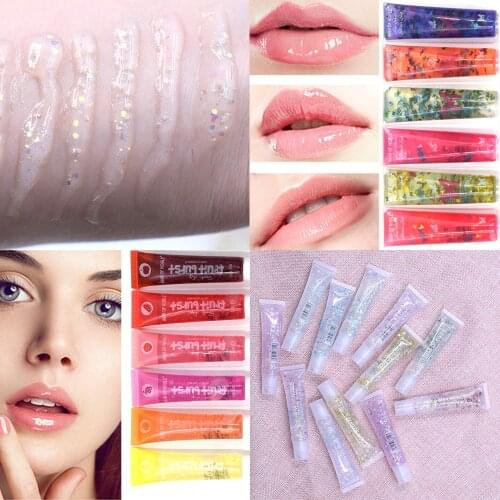 Fruit Burst Lip Oil Scented Lip gloss Plumping Lip gloss Glitter Lip Jelly Big Lip Gloss Moisturizer Shiny Vitamin E Mineral Oil