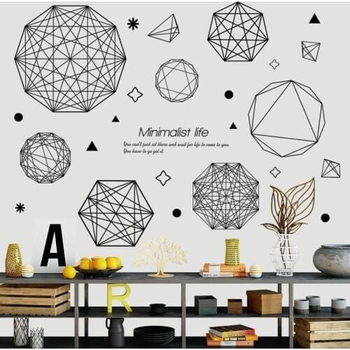 70*122CM Minimalist Life Wall Sticker Creative Geometric Pattern Poster and Print for Living Room Bedroom Wall Decals Mural