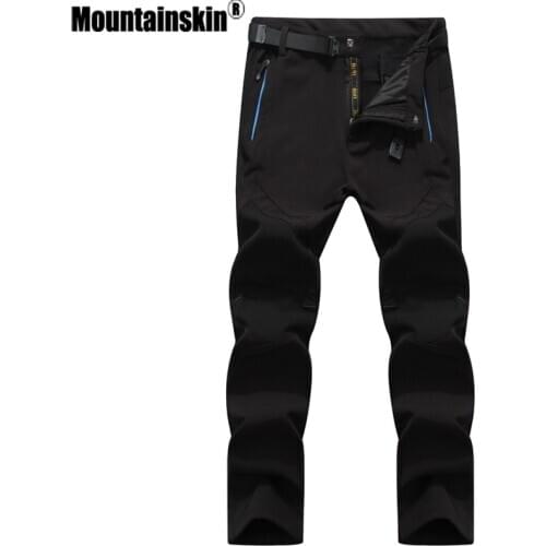 Mountainskin 5XL Mens Winter Softshell Inner Fleece Pants Fashion Waterproof Male Trousers Jogger Thick Brand Warm Pant SA401