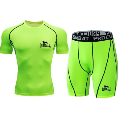 Mens Suit Compression Suit MMA long Sleeve T-Shirt Mens Tights Fitness Suit SportsSuit Basketball Suit Running Suit Jogging T