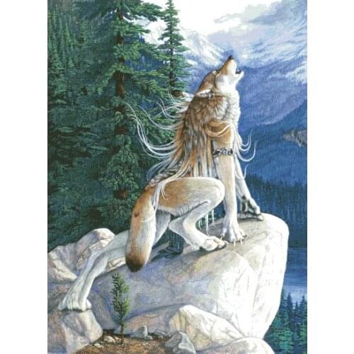 Heart Song Red Monkey Wolf Clear Picture Top Quality Cross Stitch Kits 14CT Unprinted Sewing kit Embroidered Handmade Art