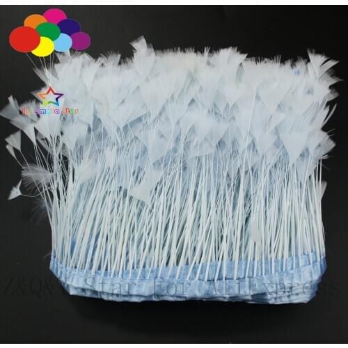Natural 10-15CM (4-6 inches) tear flat head turkey feather dyed sky blue making cloth edge DIY craft jewelry