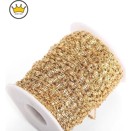 5m/lot New Stainless Steel Flat Oval Lip-shape Water-wave Infinite Symbol Chain for Pendant Necklace DIY Jewelry Making Findings