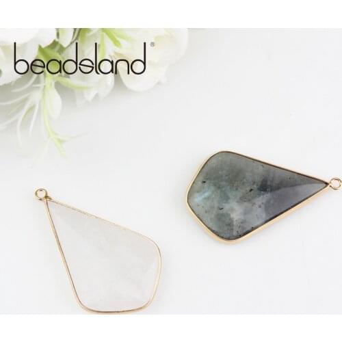 Beadsland Lozenge Water Drop Shape Nature Stone Pendant DIY Necklace Fashion Bohemia For Woman Girl Gift 40203