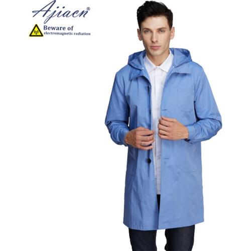 Genuine electromagnetic radiation shielding single breasted hooded coat Mobile phone, computer, WIFI anti-radiation clothing
