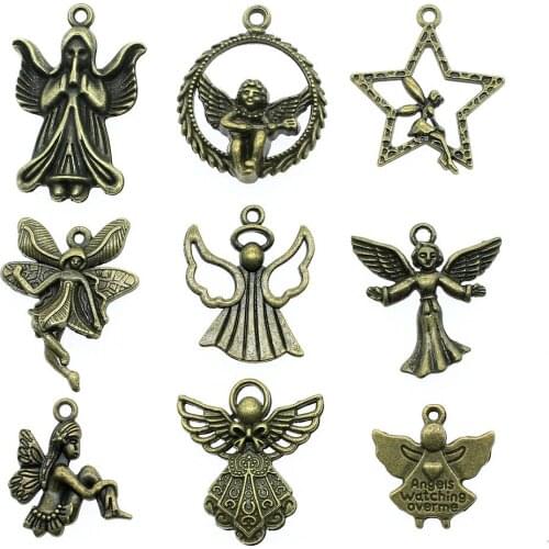 10pcs Charms Angel Antique Bronze Color Angel Charms For Jewelry Making Charms Angel Jewelry Findings DIY