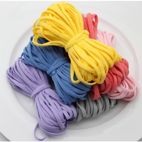 5MM Candy Color Flat Elastic Band Tape For Masks Rubber Cord String Waist Band Mask Ear Hanging Rope DIY Craft Sewing Accessorie