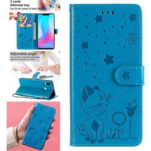 Luxury Plastic Cases For ajax Huawei P Smart Plus Lovely Casa PU Leather Flip Book Bag Phone Case sFor hoesje Nova 3i Covers