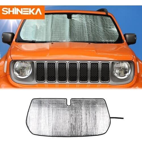 SHINEKA Windshield Sunshade For Jeep Renegade Car Front Windshield Sunvisor Protection Cover Accessories For Jeep Renegade 2016