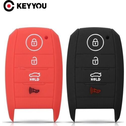 KEYYOU Silicone Key Case Smart 4BT Cover For Kia Sorento Optima Forte Koup Soul Niro 2014 2015 2016 Holder Protector Fob Keyless