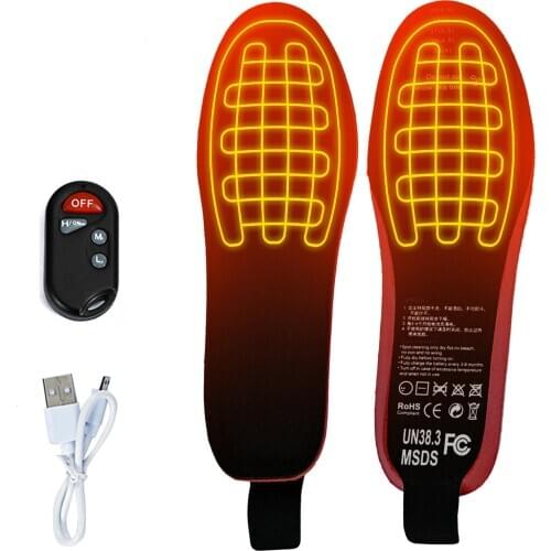 2100mAh EVA Unisex Electric Heated Insoles LED Wireless Remote Control Thermal Rechargeable Heating Warm Pad For Winter Sports