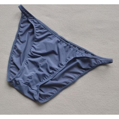 Men Thong G String Sexy Ice Silk Underwear Ultra-Thin Panties Briefs Tanga Exotic Lingerie Panties Underpants