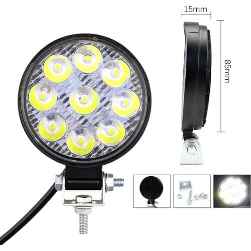 27W 9V-30V LED Work Light FloodlightRound LED Offroad Light Lamp Worklight For Off Road Motorcycle Car Truck