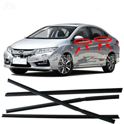 For Honda City 2009-2014 Car Window Moulding Trim Weatherstrips Seal 4pcs
