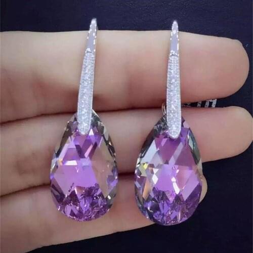 Xb381 Luxury Wedding&Party Jewelry for Women, Fashion cute&sweet AAA CZ fancy stones crystal shinning long drop tassel db