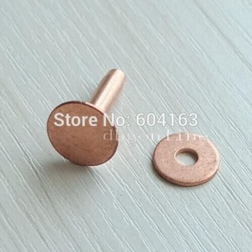 20 Sets Solid Red Copper Rivets Burrs Permanent Fasteners Gauge Tack 10mmx3.3mmx12mm