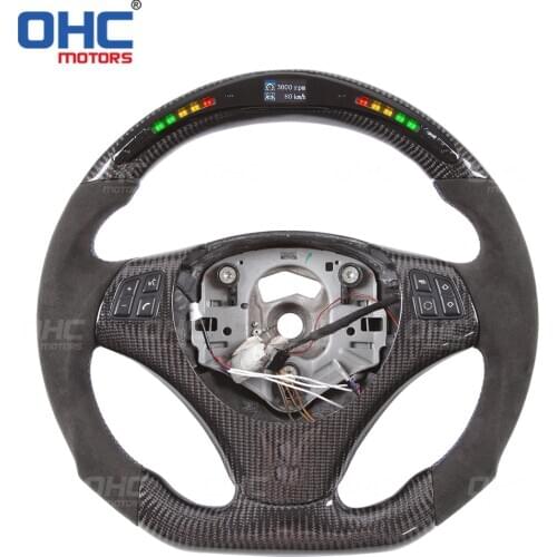 100% Real Carbon Fiber LED Performance Steering Wheel Compatible for E82 E90 E87 E91 E92 E93 M1 M2 M3 M4 M5