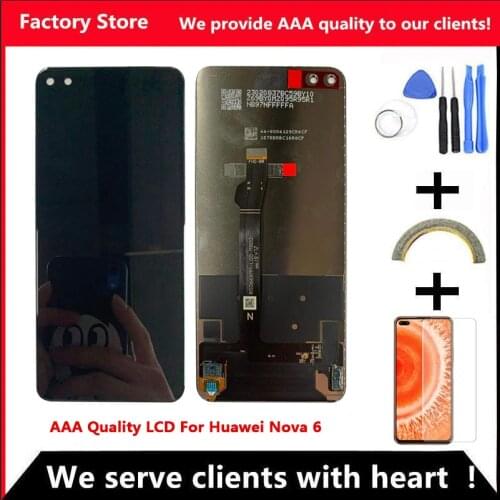 2400*1080 10-Touch AAA Quality LCD For Huawei Nova 6 LCD Display Screen For Huawei Nova 6 Screen Display WLZ-AL10 AL01 Screen
