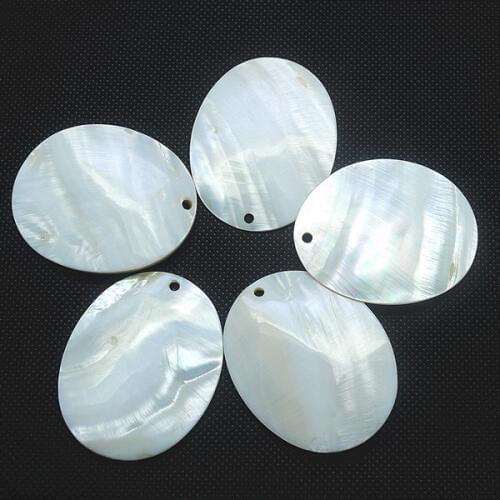 3pcs nature white shell pendants mother of pearl pendants size 40x50mm oval shape MOP free shipping